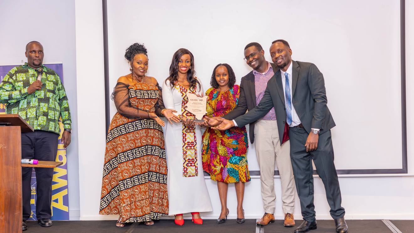 Left to Right: Rose Gachuki Head of Women Banking at Family Bank, Monica Chege Head of Marketing Jubilee Health Insurance, Virginia,  Brian Jubilee Health Staff and Sebastian Ngida Director KENCTAD. PHOTO/COURTESY